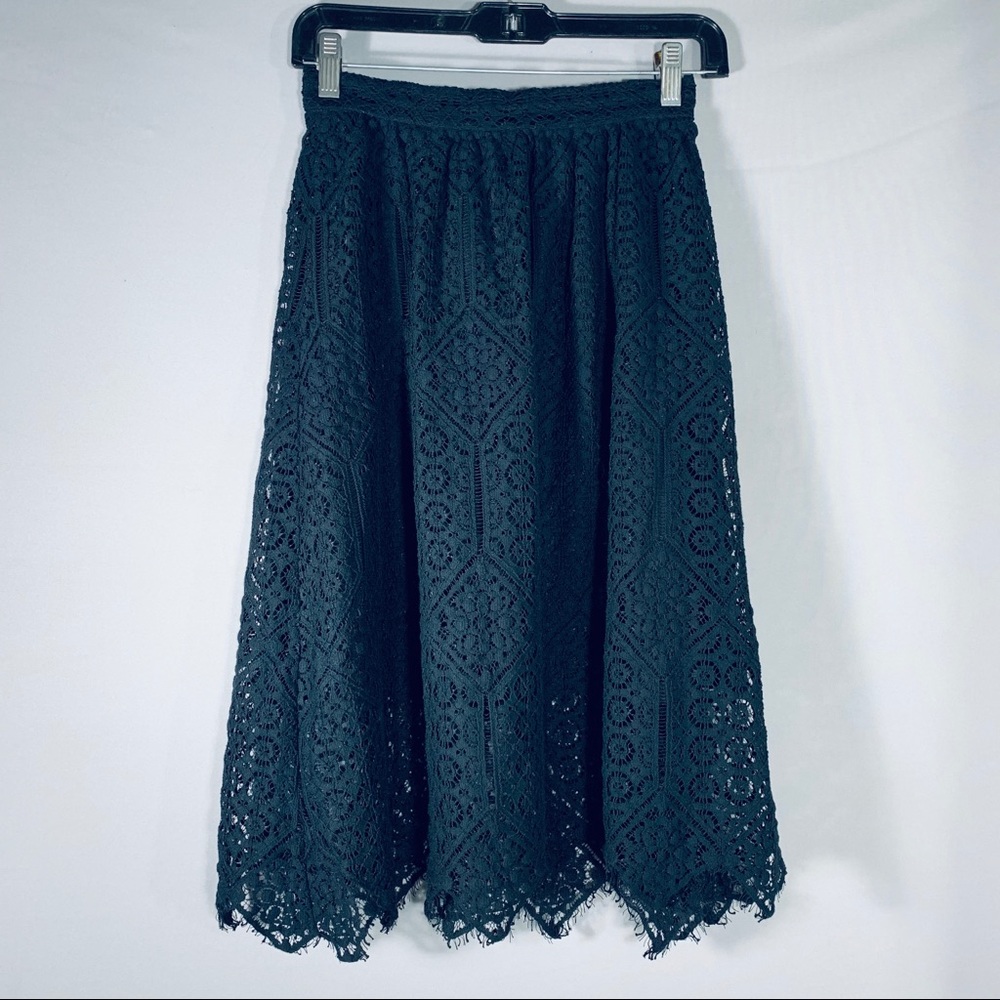 Black Cutwork Skirt